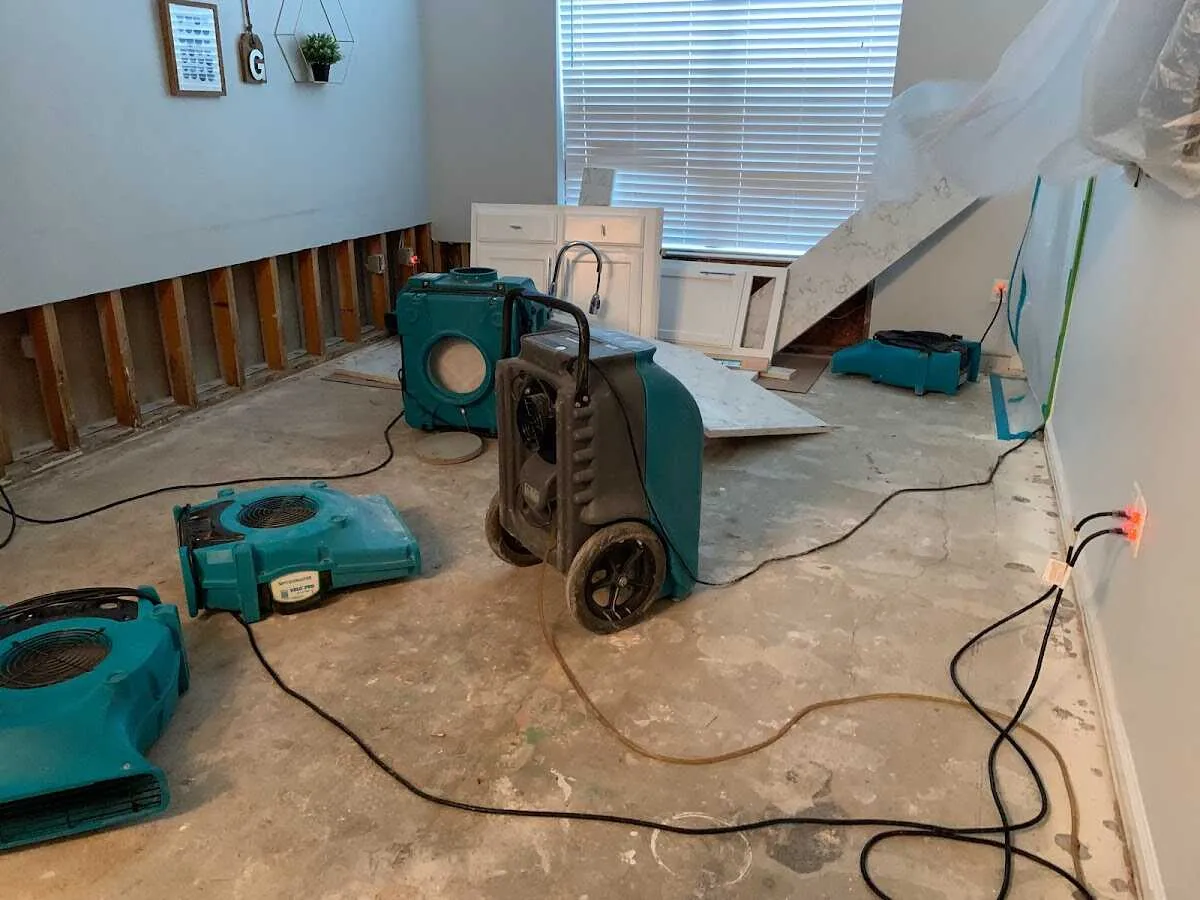 Dehumidifier in flood-cut room for Water Extraction & Removal in Silver Springs Shores